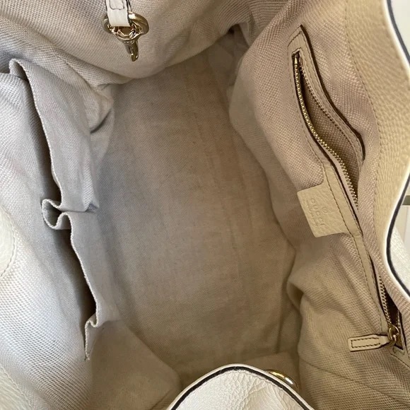 GUCCI Authentic Soho Shoulder Bag in Cream Pebble Leather! - Picture 4 of 12